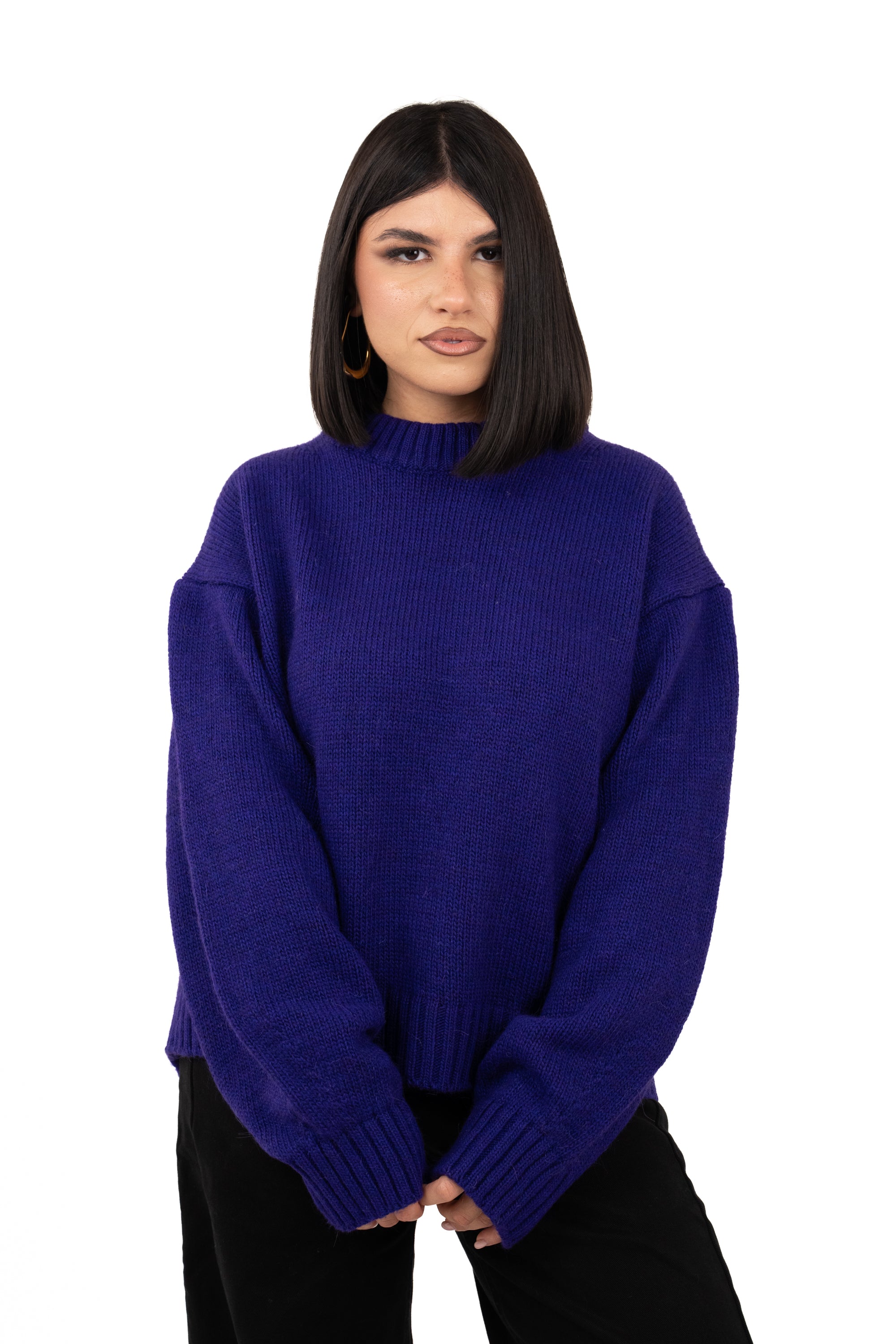 MAGLIONE LUMI VIOLA LUMINA TAGLIA UNICA