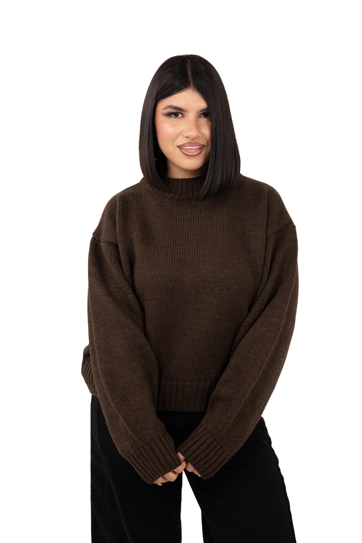 MAGLIONE LUMI MARRONE LUMINA TAGLIA UNICA