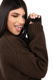 MAGLIONE LUMI MARRONE LUMINA TAGLIA UNICA