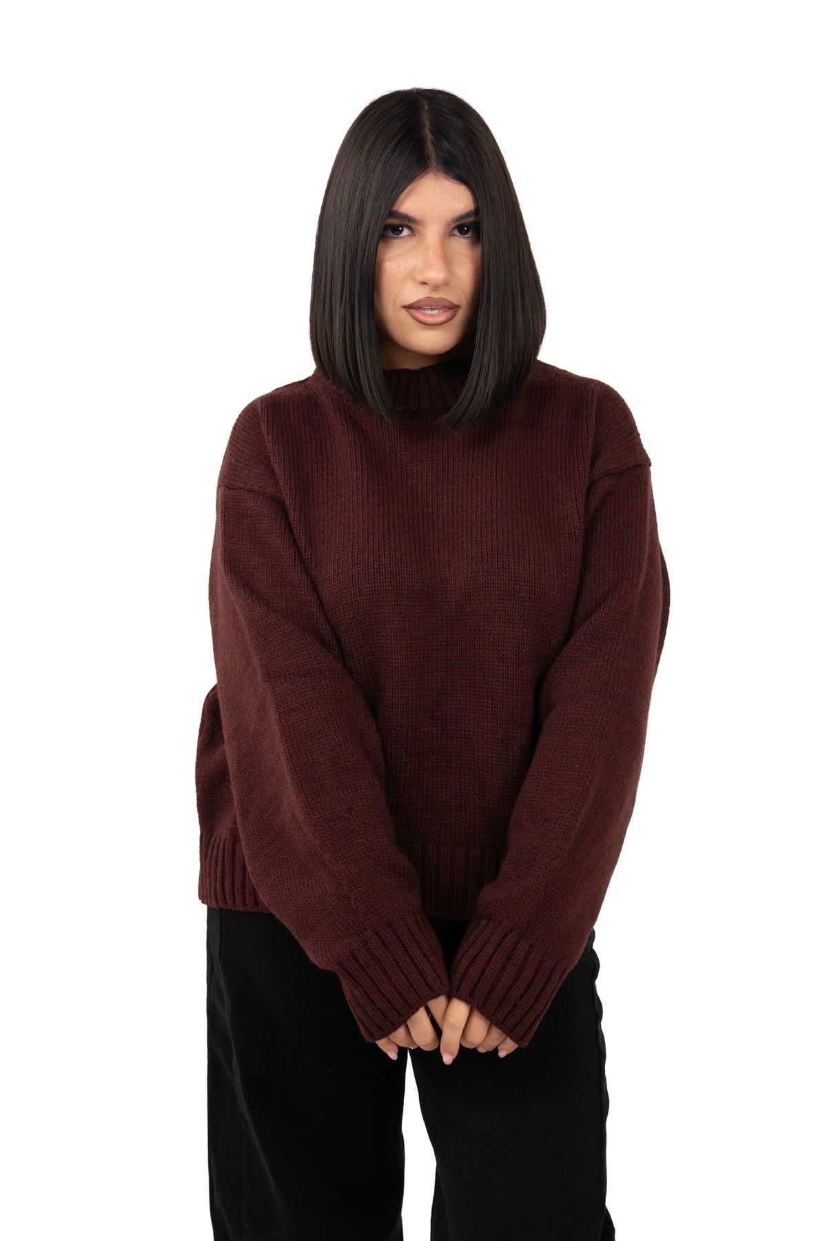 MAGLIONE LUMI BORDEAUX LUMINA TAGLIA UNICA