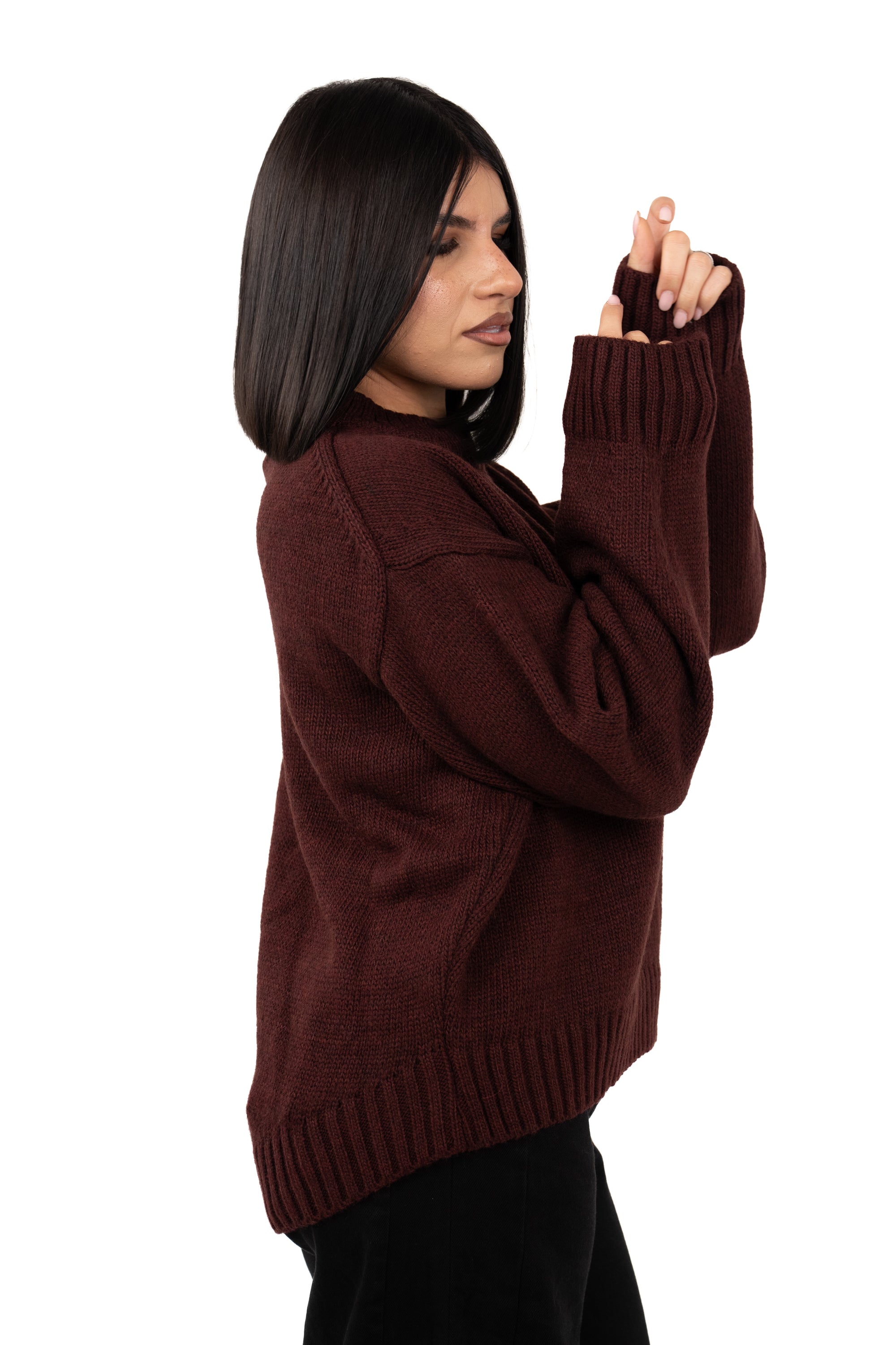 MAGLIONE LUMI BORDEAUX LUMINA TAGLIA UNICA