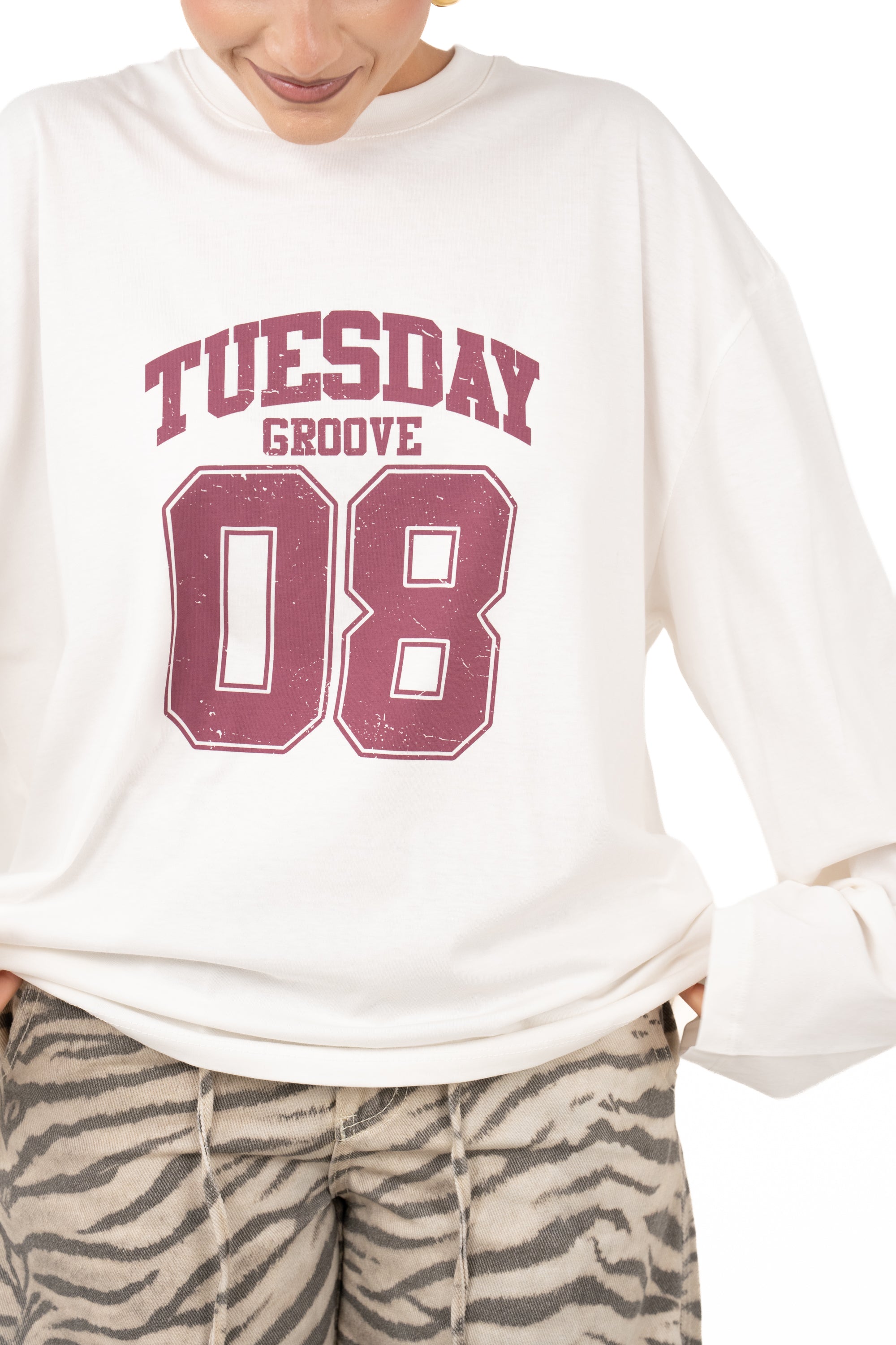 MAGLIA TUESDAY PANNA/BORDEAUX LUMINA TAGLIA UNICA