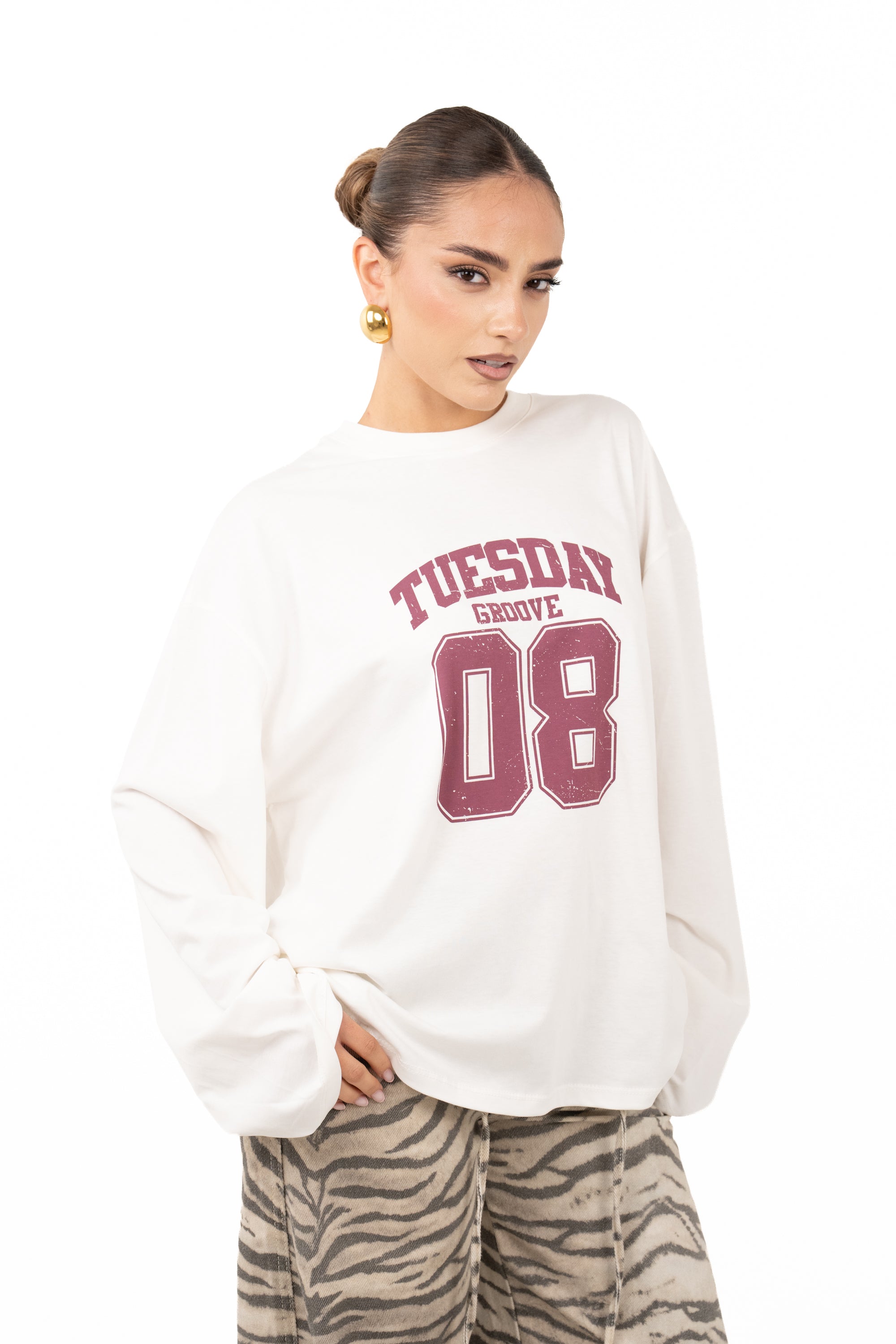 MAGLIA TUESDAY PANNA/BORDEAUX LUMINA TAGLIA UNICA