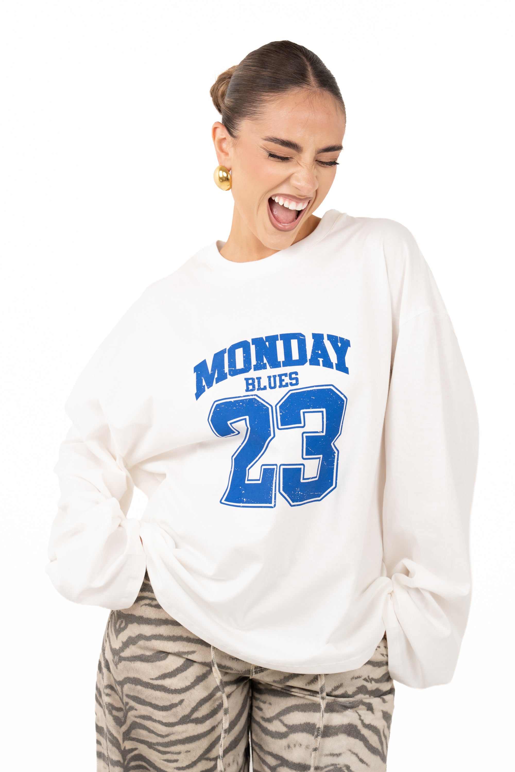 MAGLIA MONDAY PANNA/BLU LUMINA TAGLIA UNICA