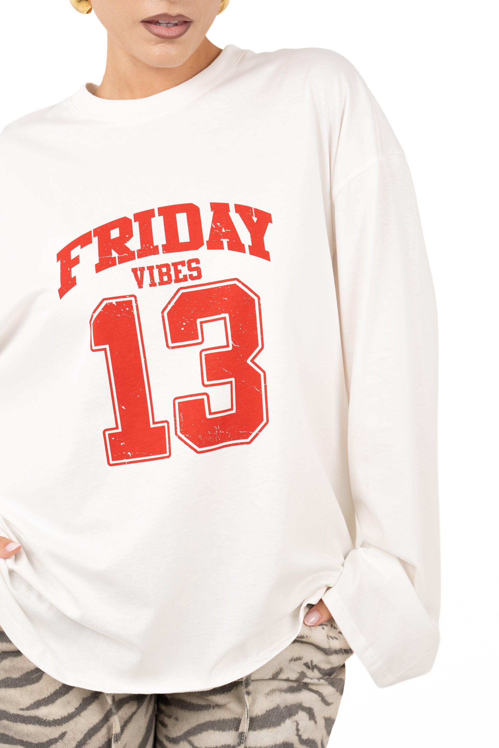 MAGLIA FRIDAY PANNA/ROSSA LUMINA TAGLIA UNICA
