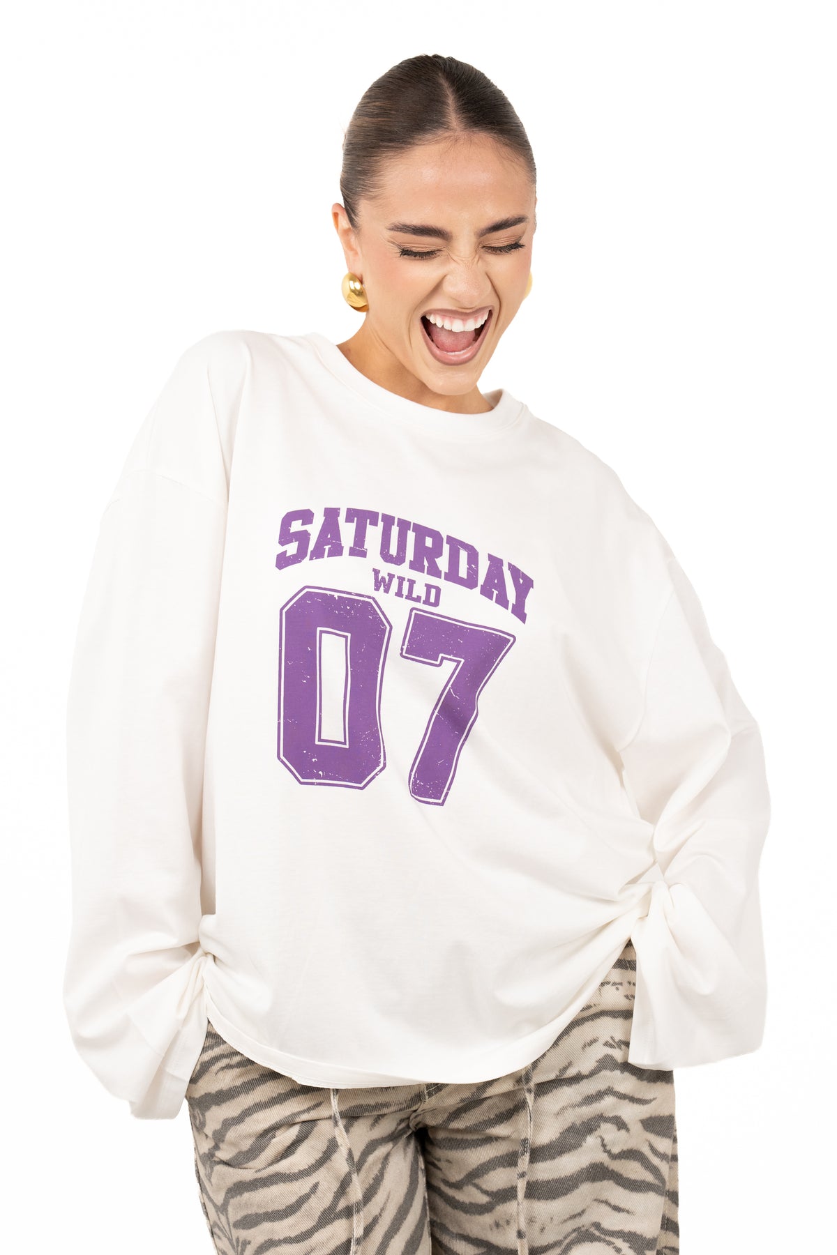 MAGLIA SATURDAY PANNA/VIOLA LUMINA TAGLIA UNICA