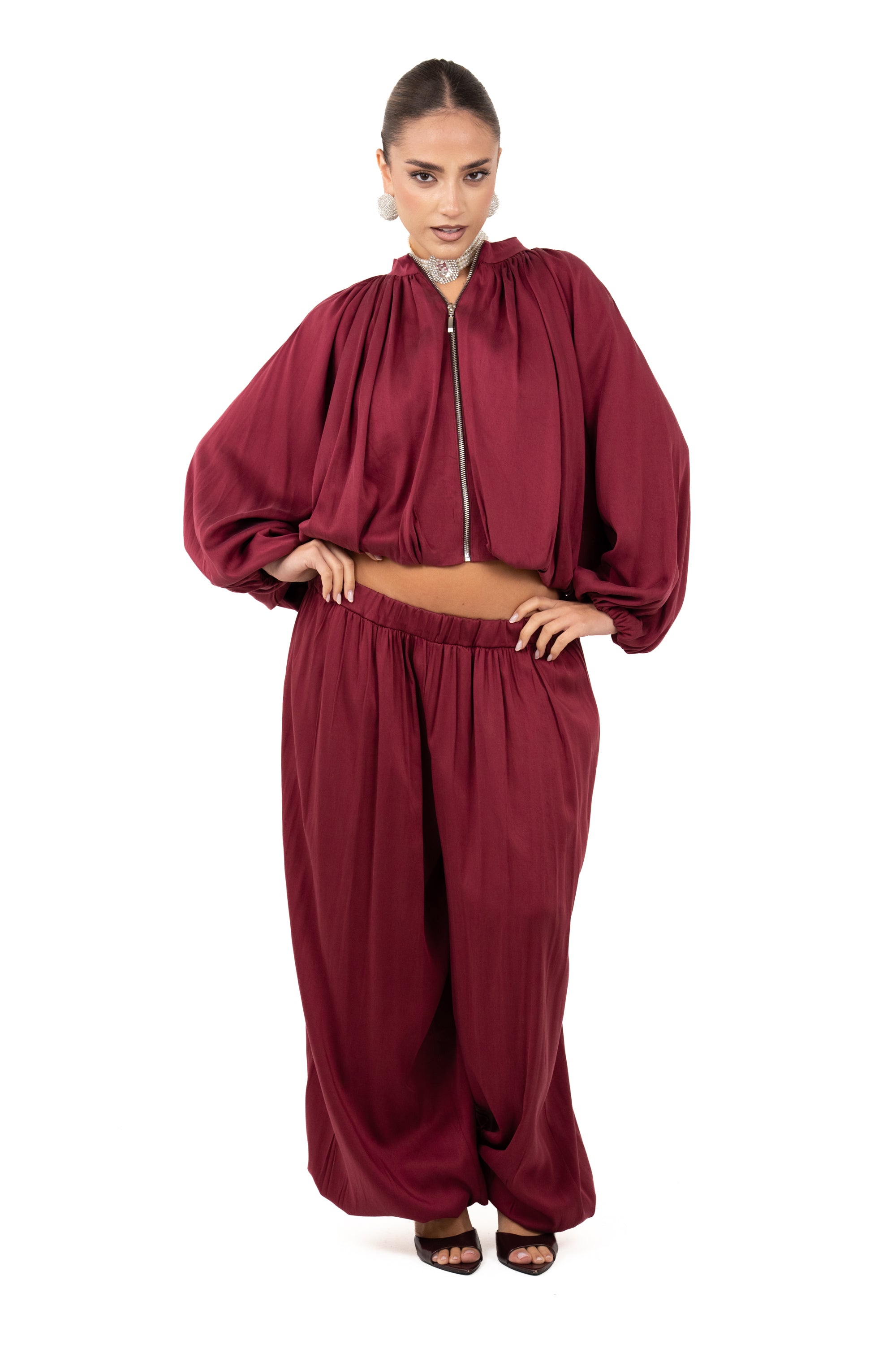 COORDINATO ALICE BORDEAUX DUE PEZZI JUSTWEST TAGLIA UNICA