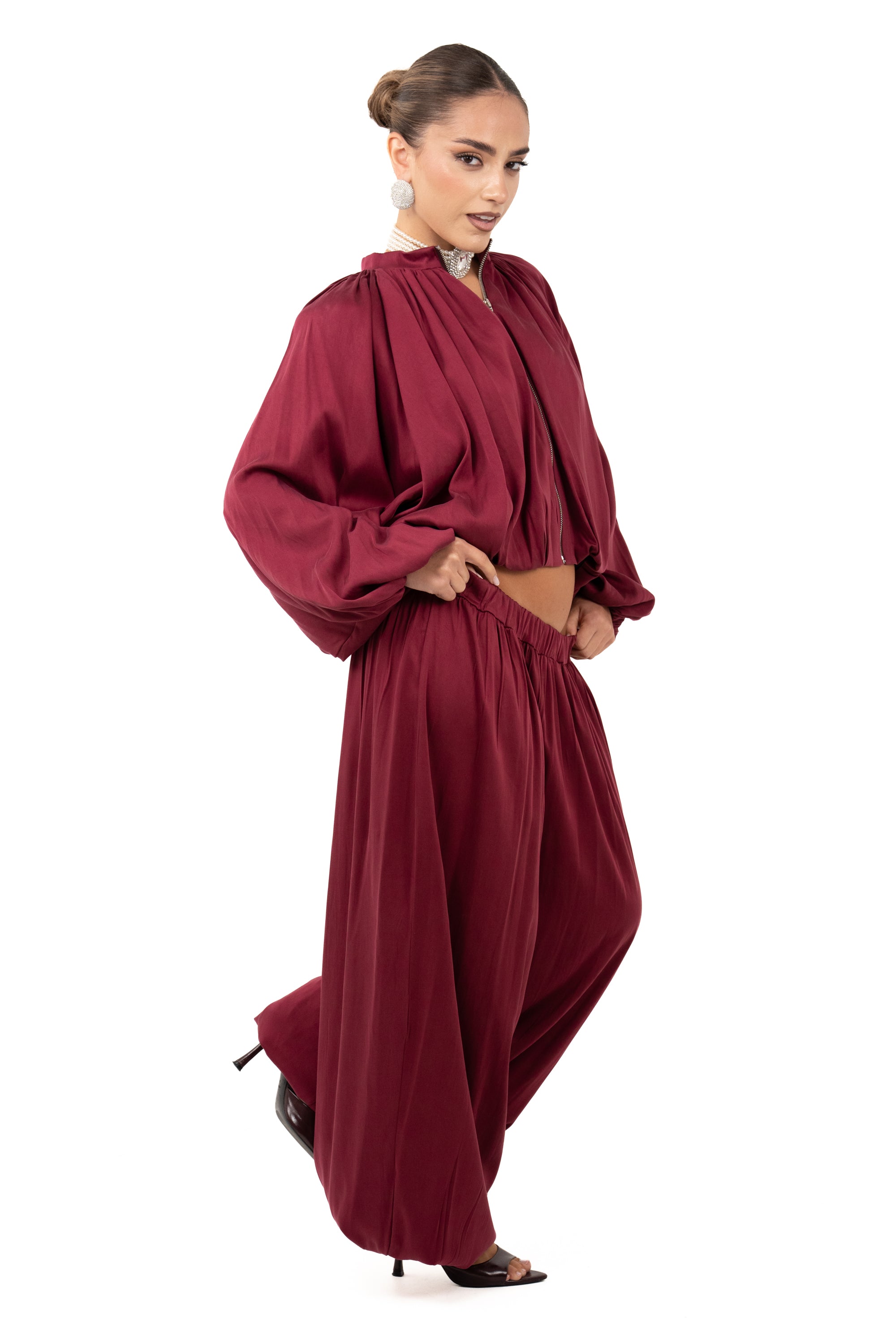 COORDINATO ALICE BORDEAUX DUE PEZZI JUSTWEST TAGLIA UNICA