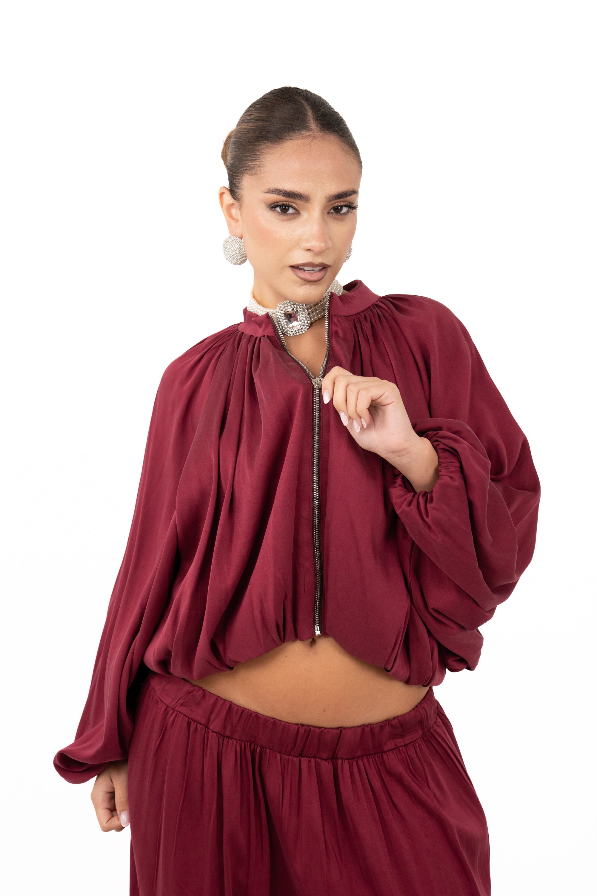 COORDINATO ALICE BORDEAUX DUE PEZZI JUSTWEST TAGLIA UNICA