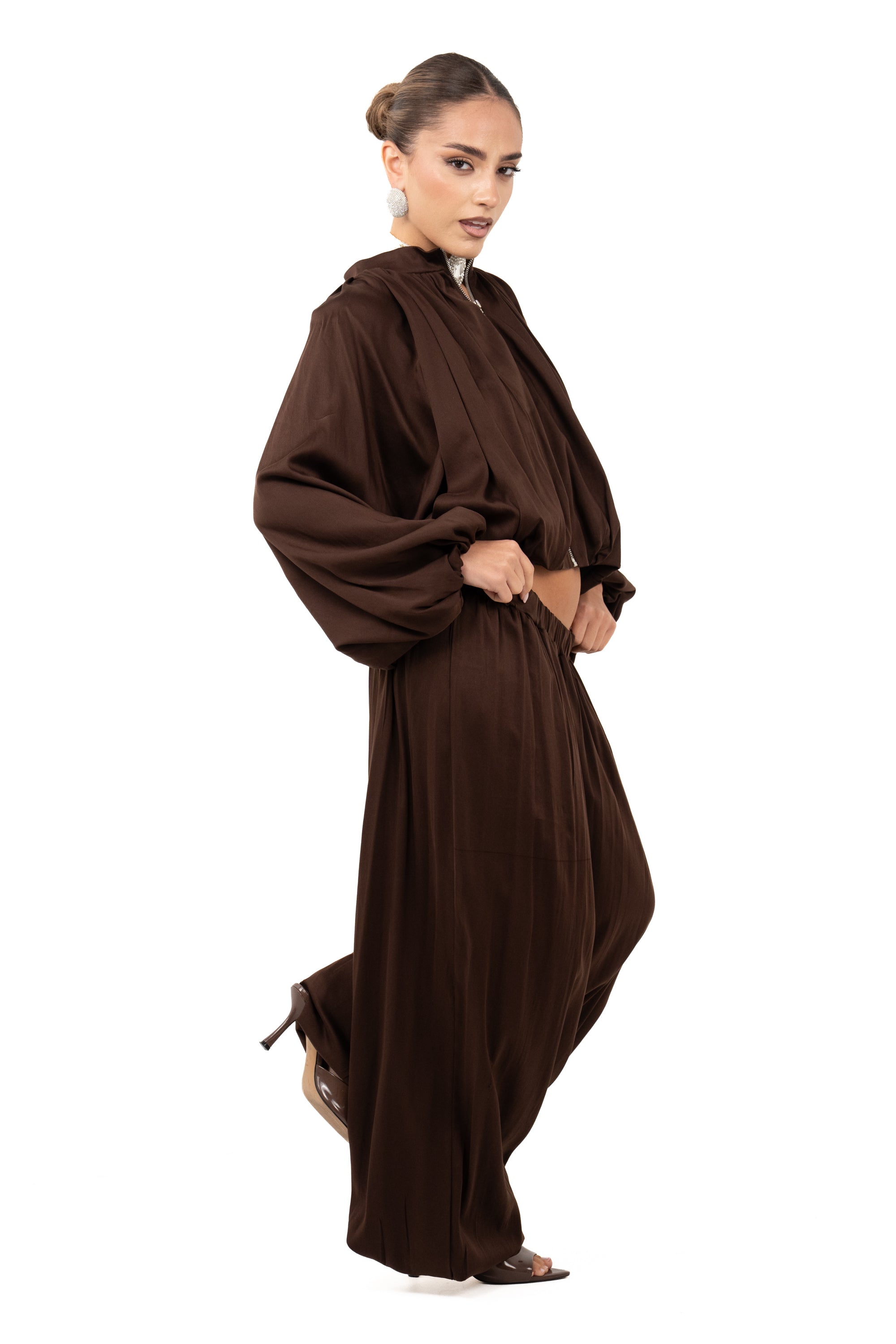 COORDINATO ALICE MARRONE DUE PEZZI JUSTWEST TAGLIA UNICA