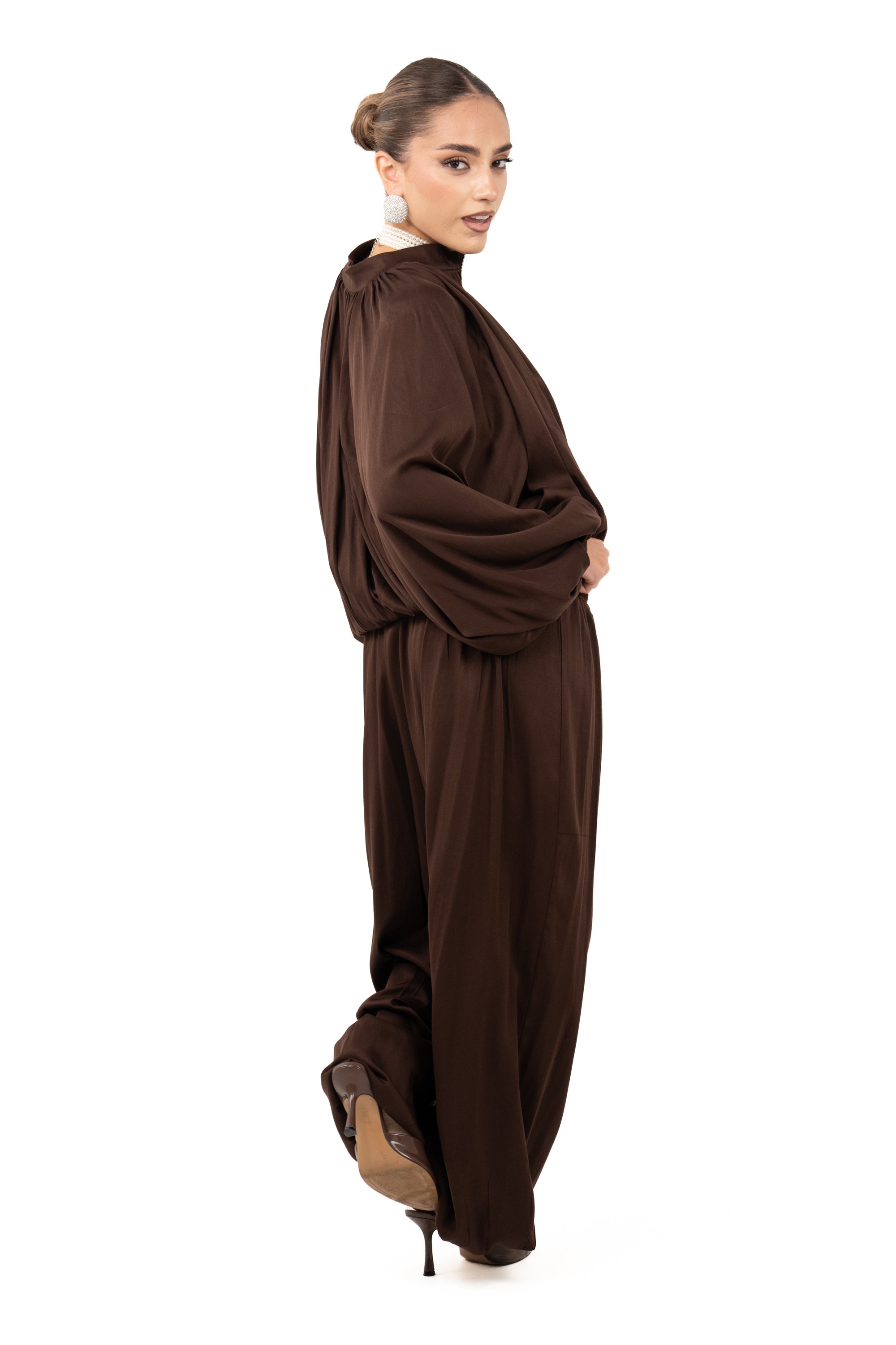 COORDINATO ALICE MARRONE DUE PEZZI JUSTWEST TAGLIA UNICA