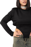 MAGLIA EFFETTO BUSTINO NERA TAGLIA UNICA