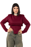 MAGLIA EFFETTO BUSTINO BORDEAUX TAGLIA UNICA