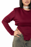 MAGLIA EFFETTO BUSTINO BORDEAUX TAGLIA UNICA
