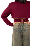 MAGLIA EFFETTO BUSTINO BORDEAUX TAGLIA UNICA