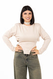 MAGLIA EFFETTO BUSTINO BEIGE TAGLIA UNICA