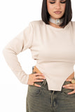 MAGLIA EFFETTO BUSTINO BEIGE TAGLIA UNICA