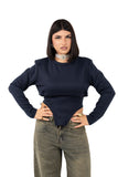 MAGLIA EFFETTO BUSTINO BLU TAGLIA UNICA