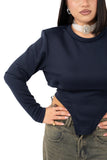 MAGLIA EFFETTO BUSTINO BLU TAGLIA UNICA