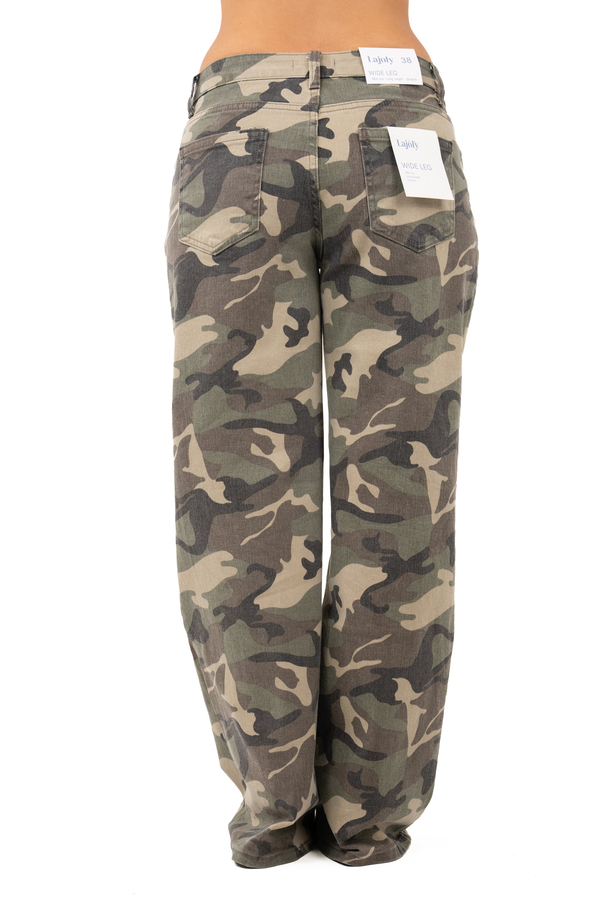 PANTALONI BEATRIX  CARGO MIMETICI WIDE LEG