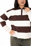 MAGLIONCINO ZIP SASHA PANNA/MARRONE TAGLIA UNICA
