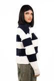 MAGLIONCINO ZIP SASHA PANNA/BLU TAGLIA UNICA