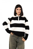 MAGLIONCINO ZIP SASHA PANNA/NERO TAGLIA UNICA