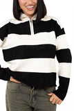 MAGLIONCINO ZIP SASHA PANNA/NERO TAGLIA UNICA