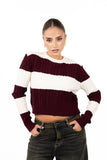 MAGLIONE ILARY PANNA/BORDEAUX TAGLIA UNICA
