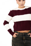 MAGLIONE ILARY PANNA/BORDEAUX TAGLIA UNICA