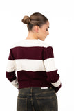 MAGLIONE ILARY PANNA/BORDEAUX TAGLIA UNICA