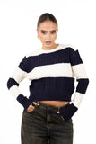 MAGLIONE ILARY PANNA/BLU TAGLIA UNICA