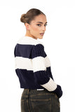 MAGLIONE ILARY PANNA/BLU TAGLIA UNICA