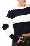 MAGLIONE ILARY PANNA/BLU TAGLIA UNICA