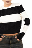 MAGLIONE ILARY PANNA/NERO TAGLIA UNICA