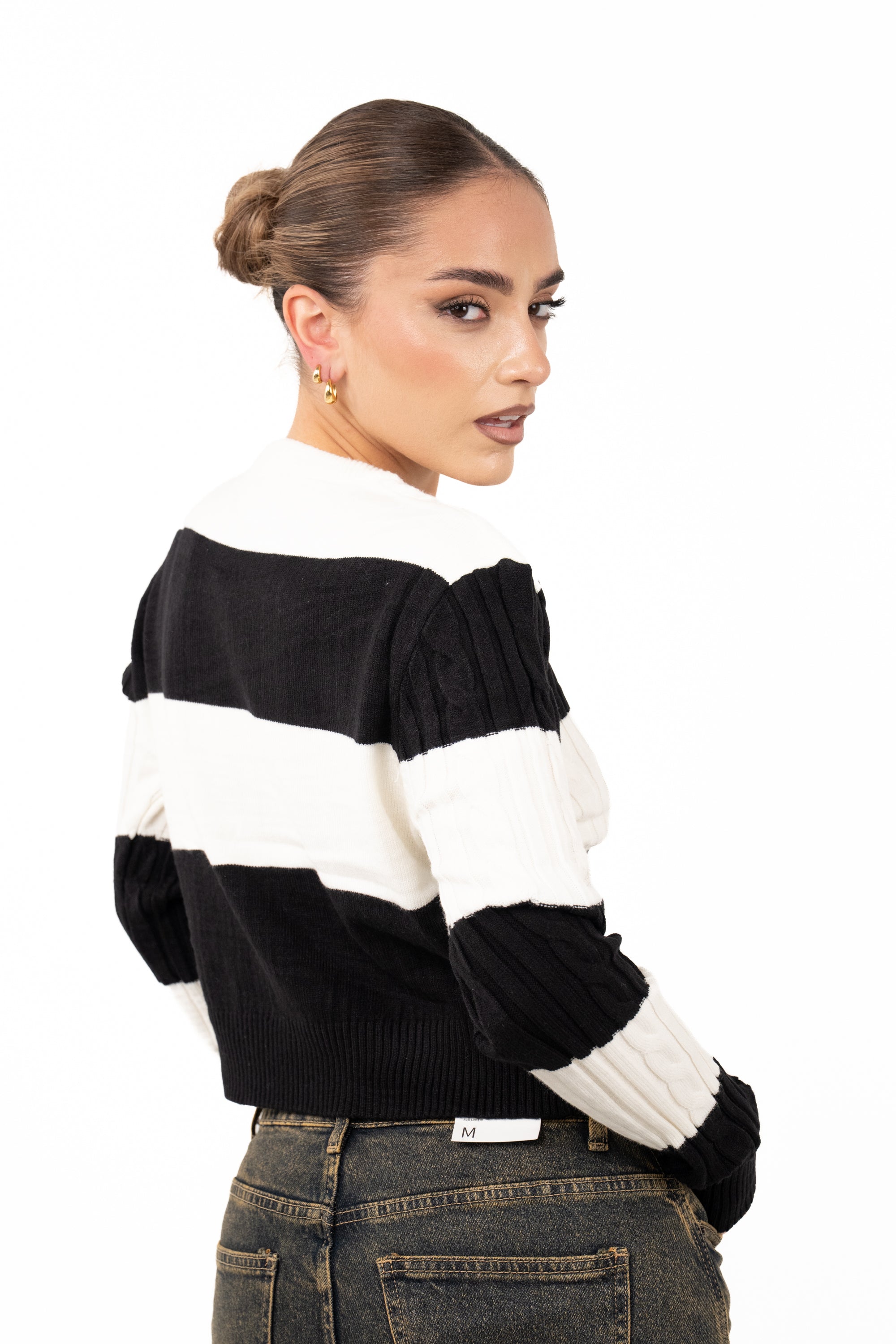MAGLIONE ILARY PANNA/NERO TAGLIA UNICA