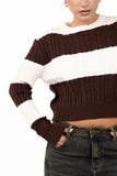 MAGLIONE ILARY PANNA/MARRONE TAGLIA UNICA