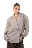 BLAZER GESSATO GRIGIO CHIARO DOPPIOPETTO TAGLIA UNICA