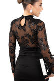 VESTITO DAHLIA CORTO NERO PAILLETTES DRAPPEGGIATO TAGLIA UNICA
