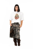T-SHIRT MADONNA CROPPED BIANCA JUSTWEST TAGLIA UNICA