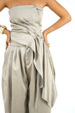 TOP BUSTINO A FASCIA SELENA BEIGE SATIN LUMINA DRAPPEGGIATO