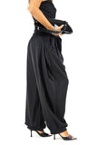 Pantaloni satin buggy con pinces e polsino