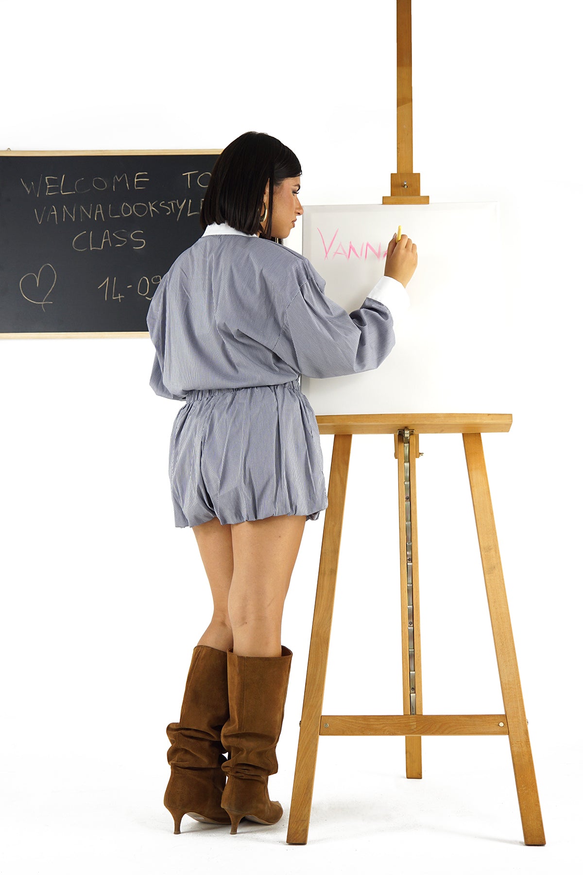 Completo Due Pezzi Just West in Cotone Stretch Camicia e Shorts a Palloncino