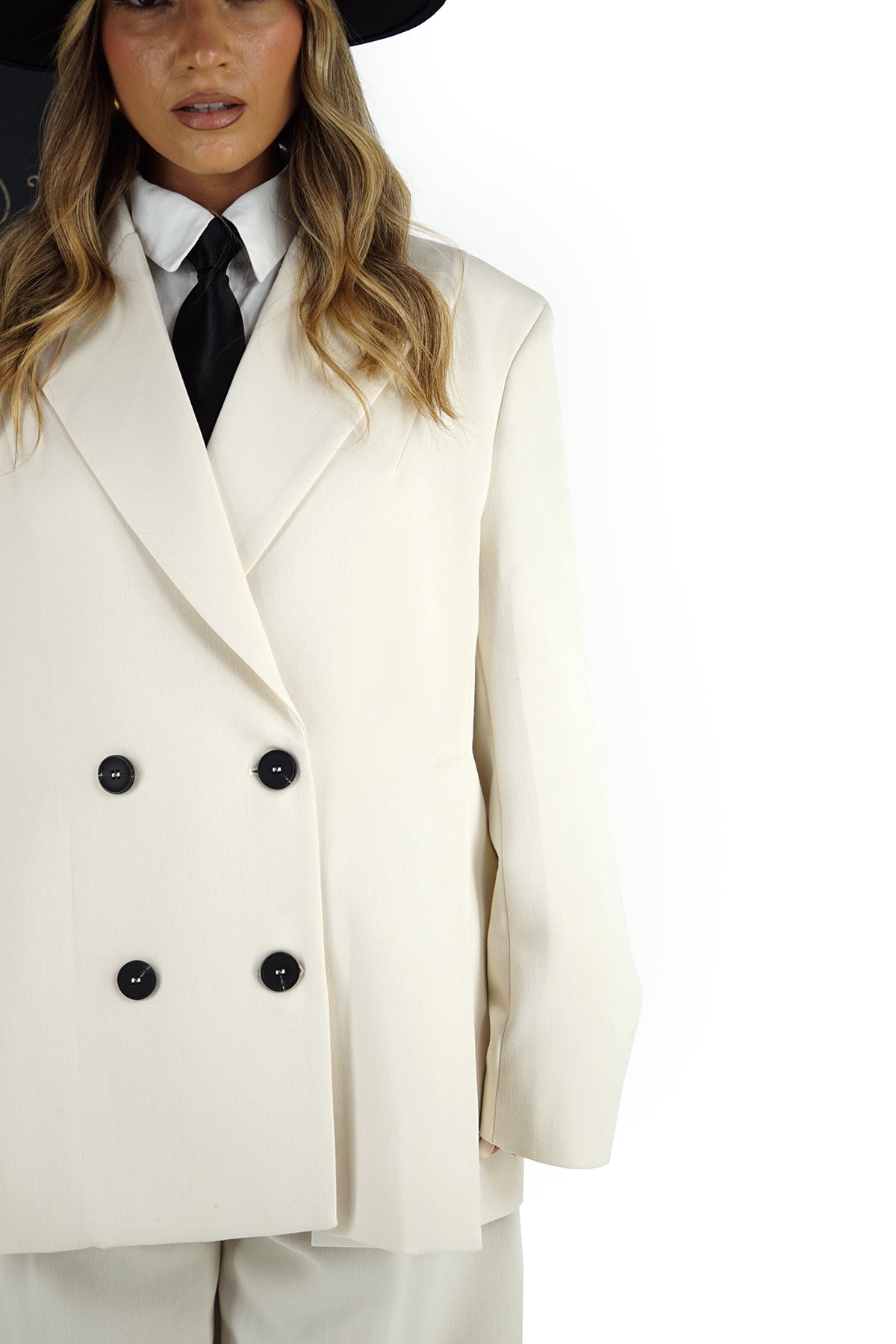 Giacca Doppiopetto Lumina Elegante Sartoriale in Viscosa Stretch