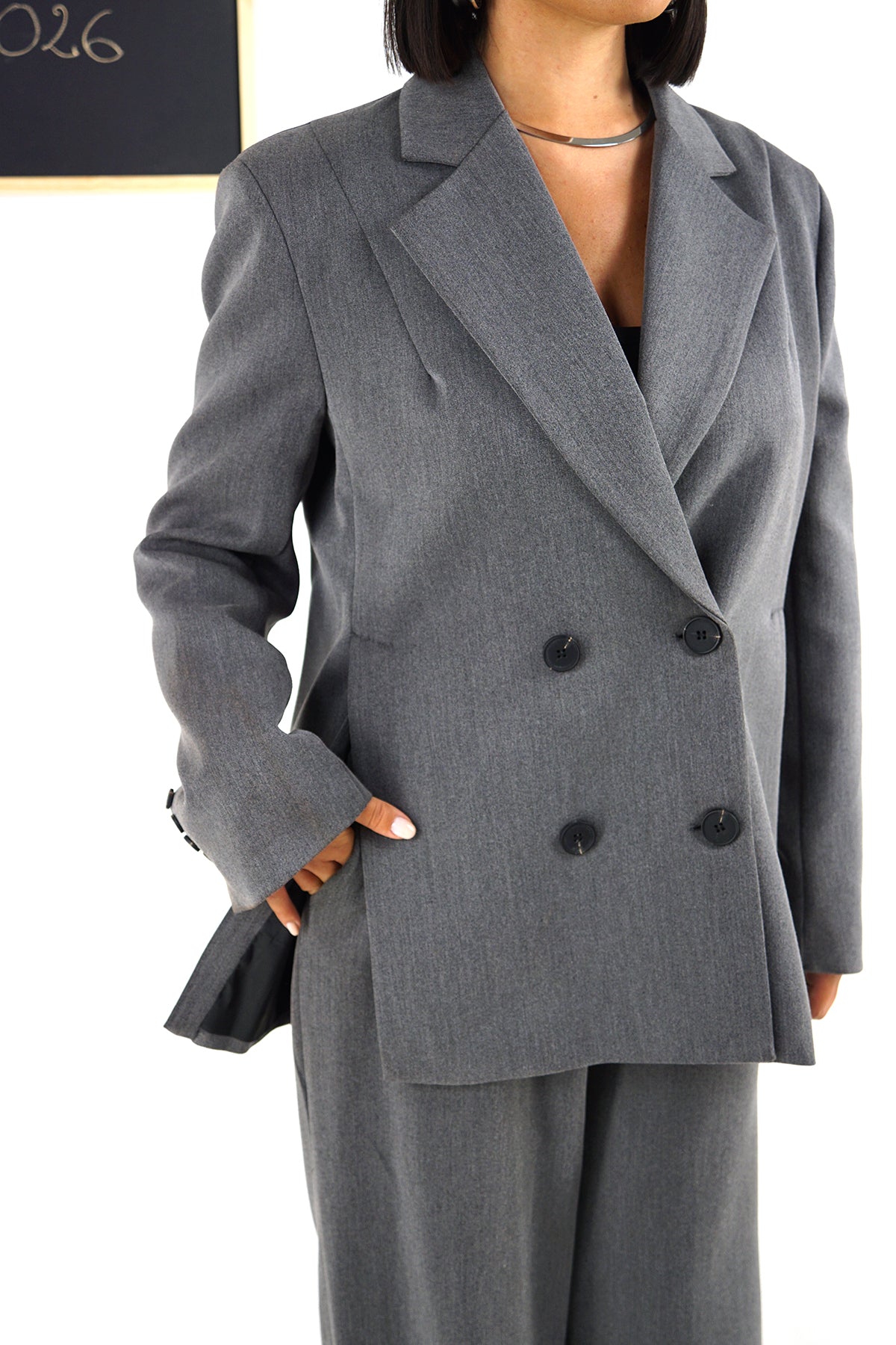 Giacca Doppiopetto Lumina Elegante Sartoriale in Viscosa Stretch
