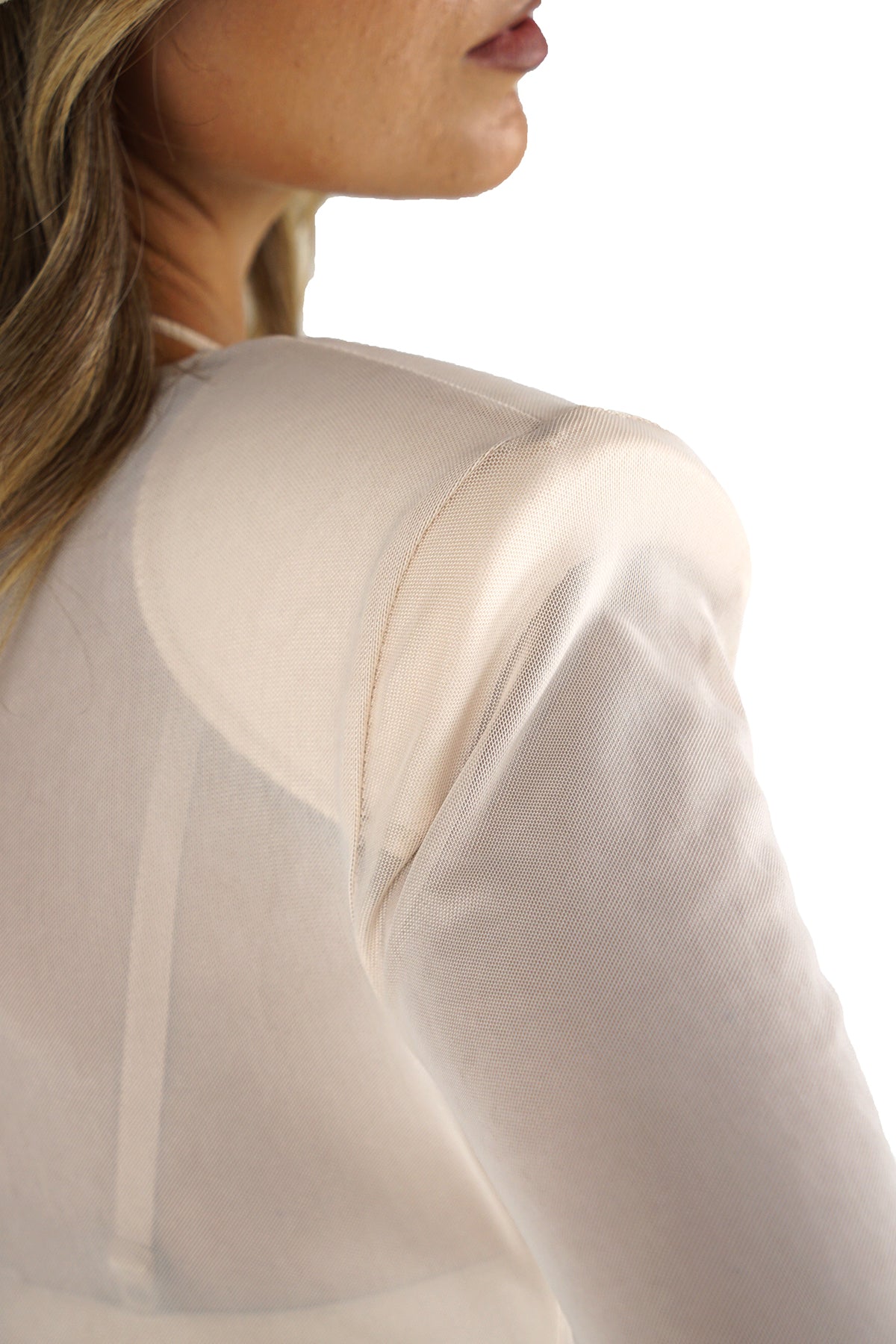 Body Donna Trasparente in Tulle con Spalline Strutturate