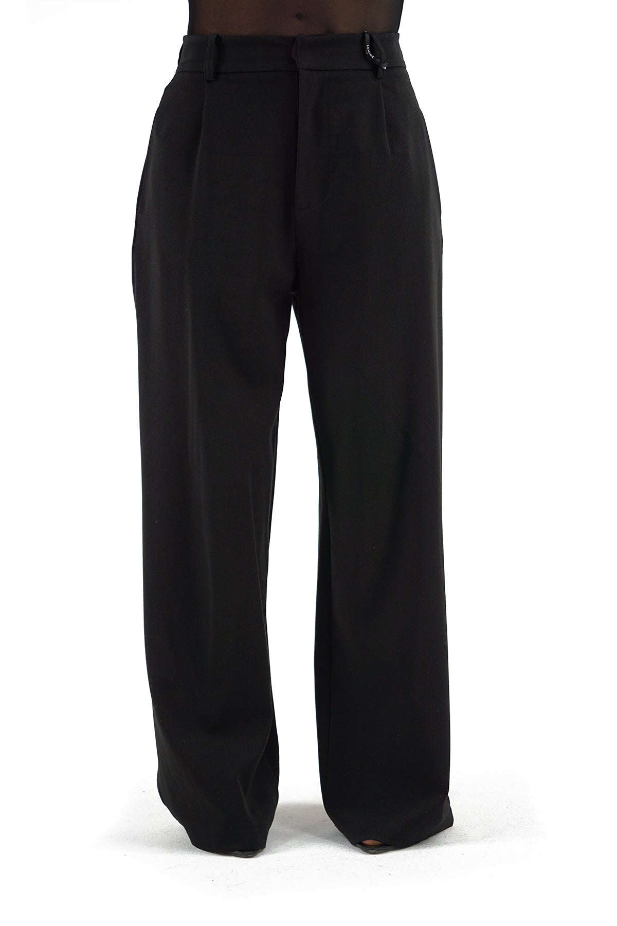 Pantaloni palazzo lumina wideleg sartoriali nero a gamba larga