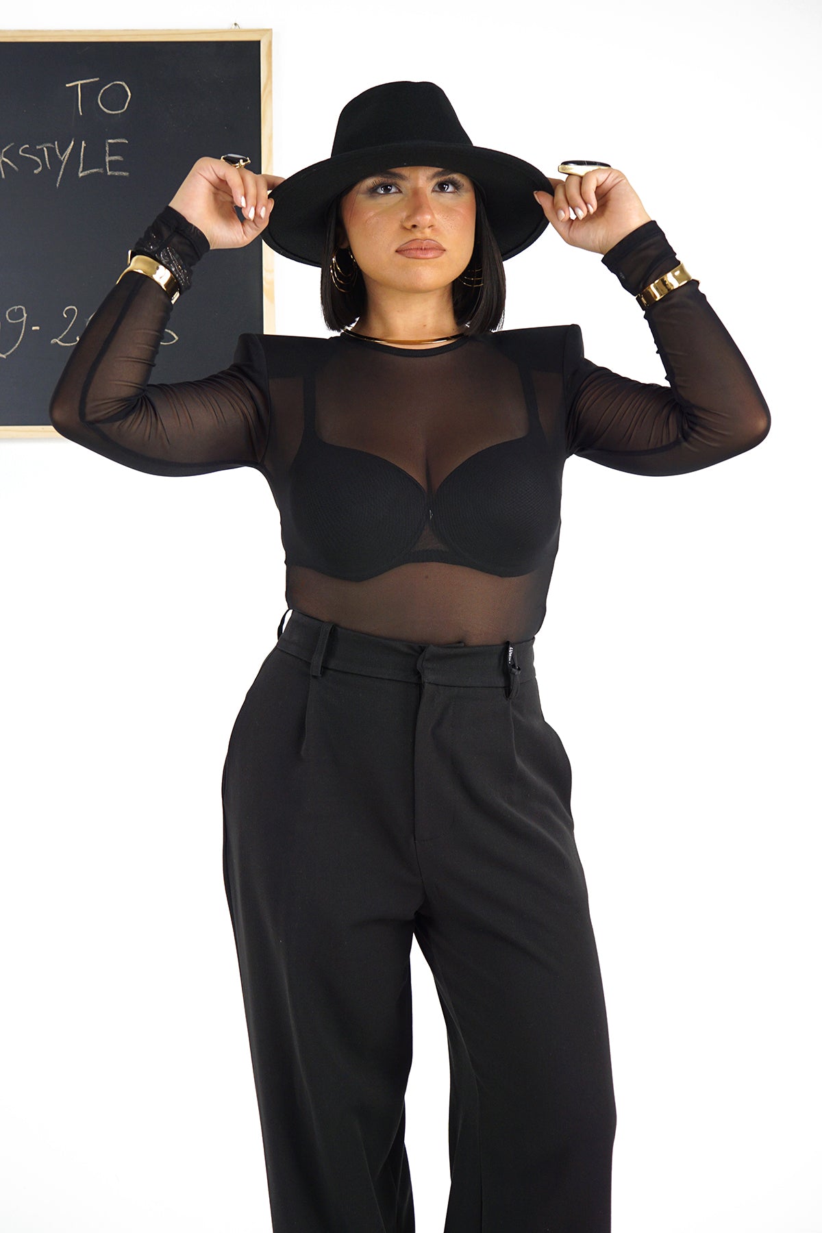 Body Donna Trasparente in Tulle con Spalline Strutturate