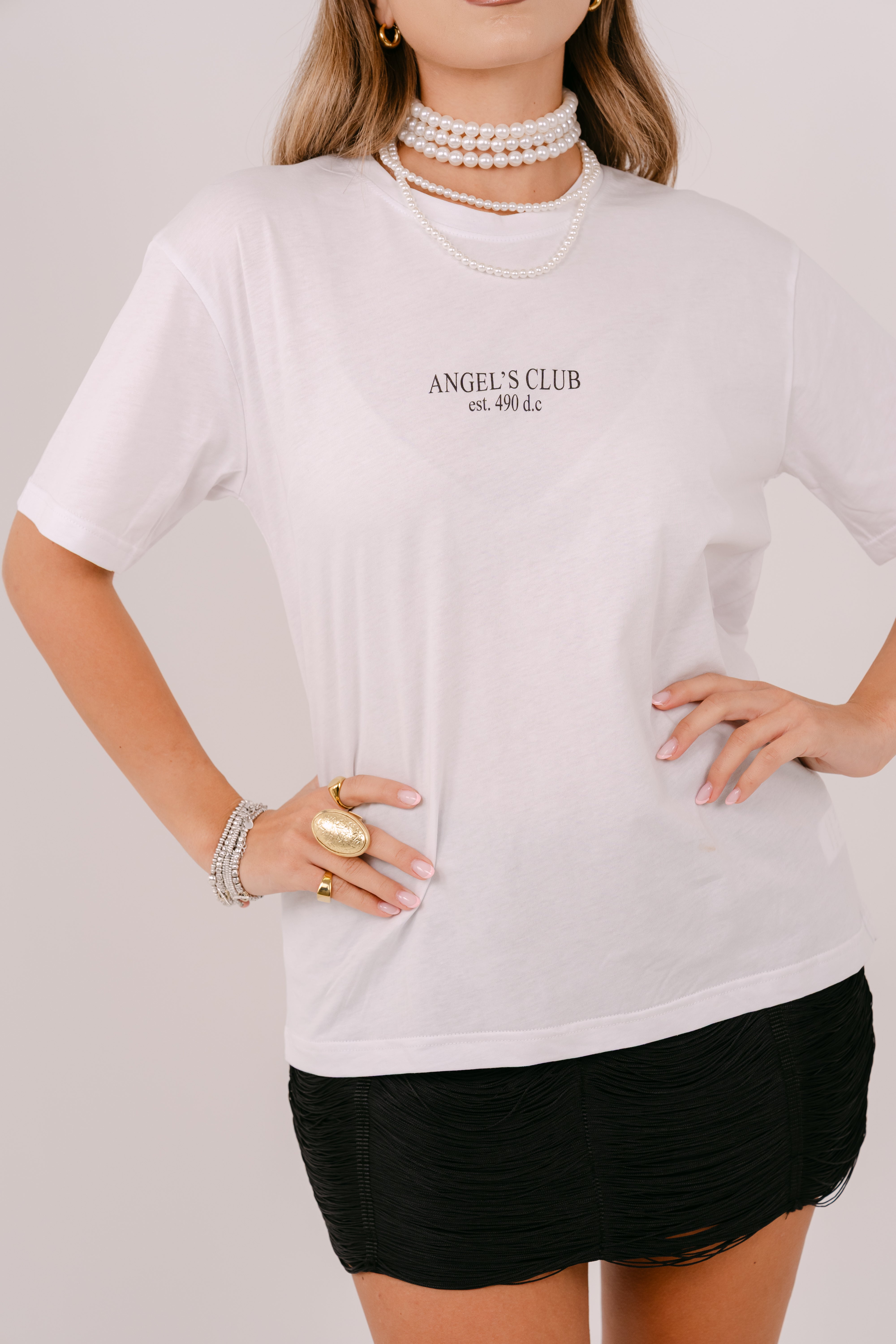 T-SHIRT ANGEL BIANCA MANICA CORTA TAGLIA UNICA