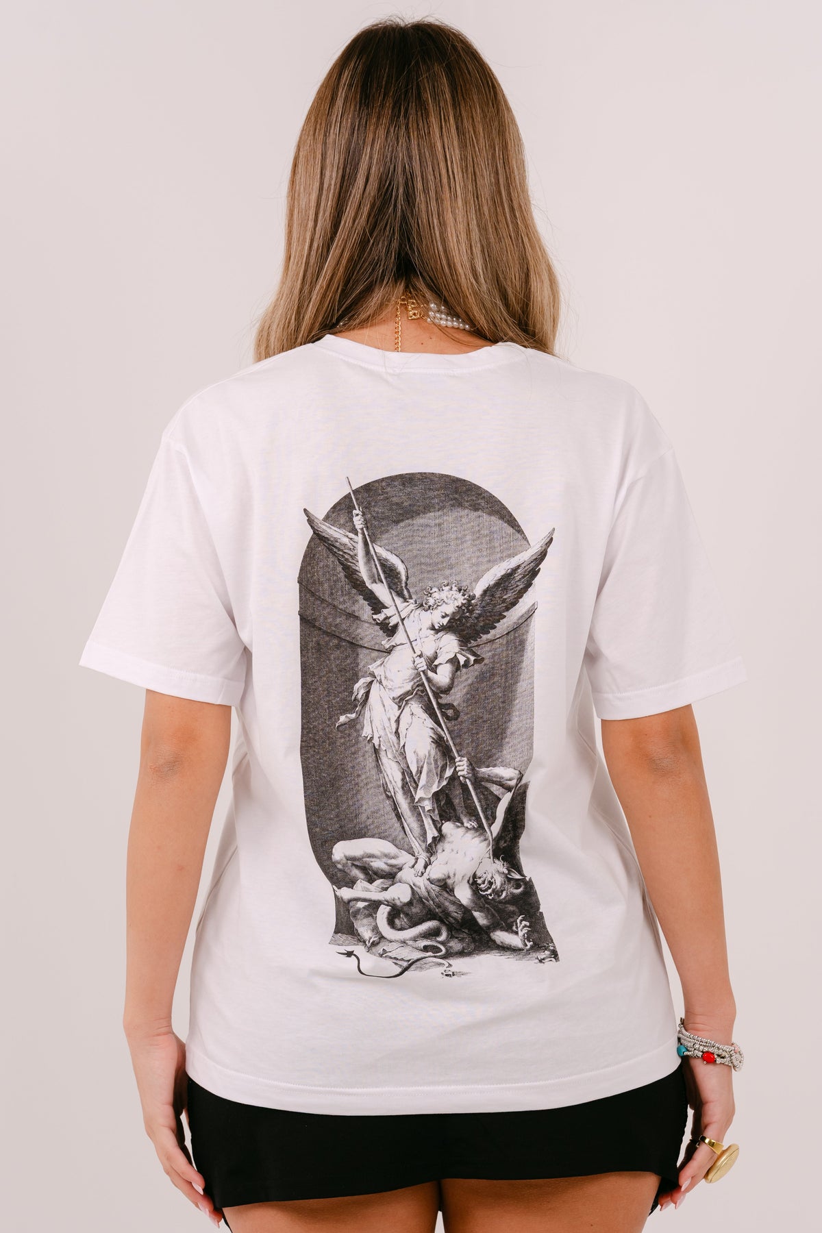 T-SHIRT ANGEL BIANCA MANICA CORTA TAGLIA UNICA